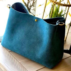 Portland Leather Blue Suede Butterfly Bag